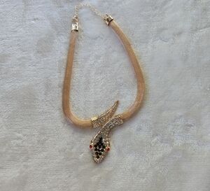 Gold and Black Snake Necklace